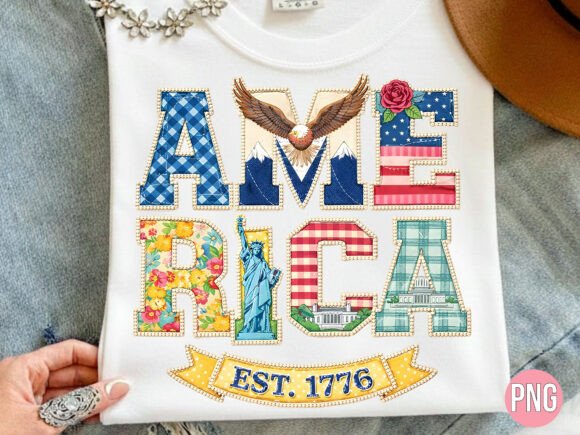 America Est 1776 Patriotic Emblem PNG
