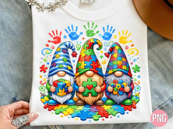 Autism Awareness Gnomes Puzzle PNG Guide