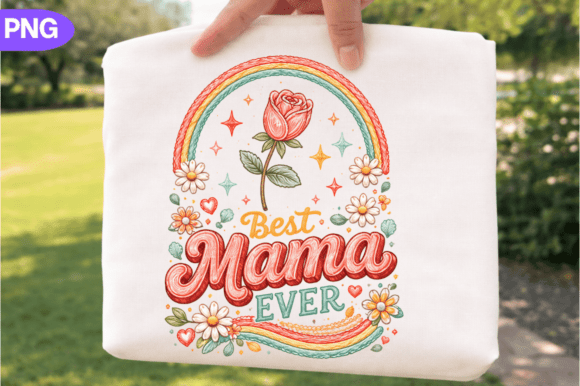 Best Mama Ever PNG: Trendy Mom Appreciation Design