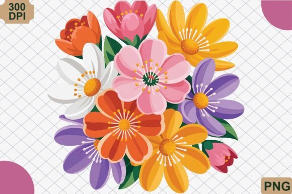 Colorful Blossom Flowers PNG: Elevating Digital Design for Modern Creators