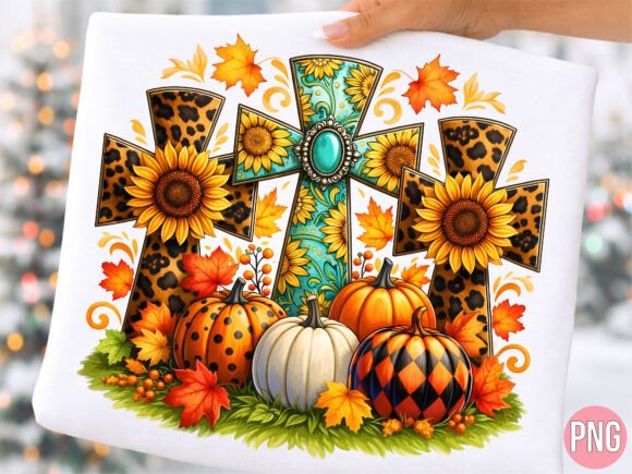Fall Cross Pumpkin Sunflower PNG Guide