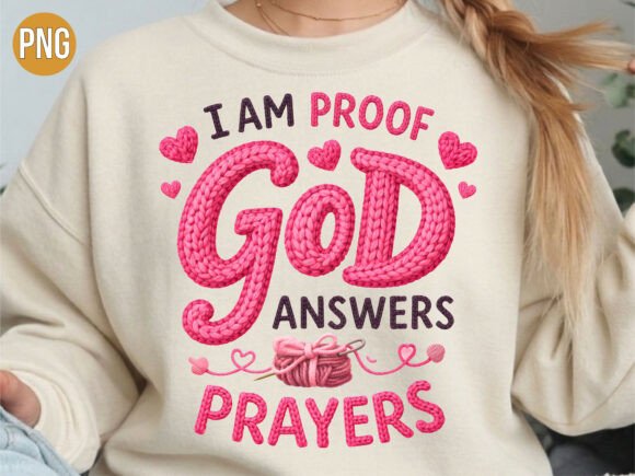 God Answers Prayers Knit Style PNG: A Digital Design Evaluation