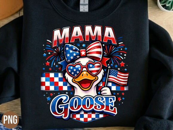 Mama Goose American Flag Patriotic PNG: Elevate Your Creative Projects with High-Quality Digital Art