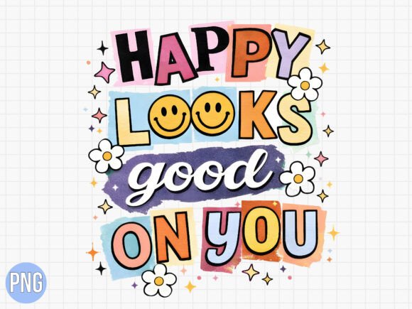 Retro Happy Looks Good on You: A Versatile PNG Asset