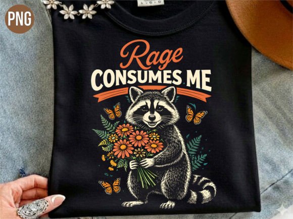 Unleashing Creativity with the Rage Consumes Me Raccoon Flower PNG