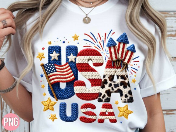 USA Patriotic Firework Shirt Design PNG