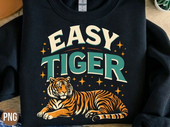Vintage Easy Tiger Retro Stars PNG Shirt Design